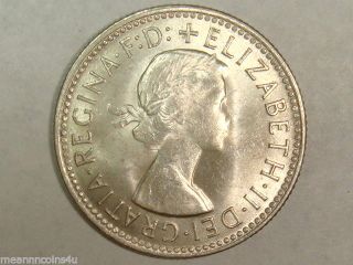 1960 Australia Shilling Silver Coin Bu photo