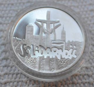 10th Anniversary Of Solidarity1990 Poland Silver Proof photo
