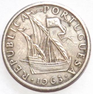 Portugal 1963 Republica Portuguesa 5 Escudos Coin photo