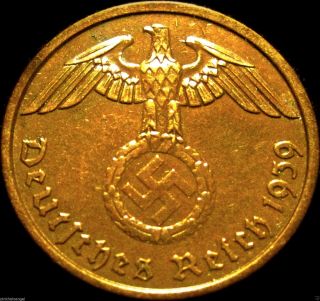 Germany - German 3rd Reich - German 1939a 2 Reichspfennig Coin Ww 2 - Rare Coin photo