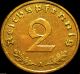 Germany - German 3rd Reich - German 1939a 2 Reichspfennig Coin Ww 2 - Rare Coin Germany photo 1