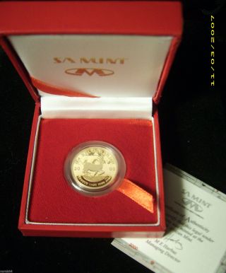 2000 South Africa Krugerrand 1/4 Oz.  Gold Proof - Box & - Millenium Coin photo