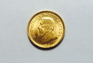 Rare Date 1982 1/10 Oz Fine Gold South African Kugerrand Coin photo
