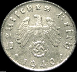 Germany - German Third Reich - German 1940g 5 Reichspfennig Coin - Real Ww2 Coin photo