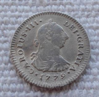 1779 Peru 1 Real Silver Coin Lima Mj Spainsh Colonial South America Km 75 photo