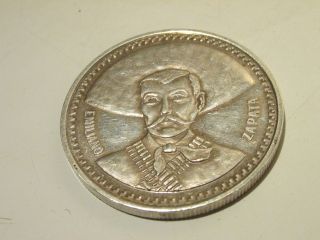 Emiliano Zapata 31 Gram.  999 Silver Coin Vintage Antique photo