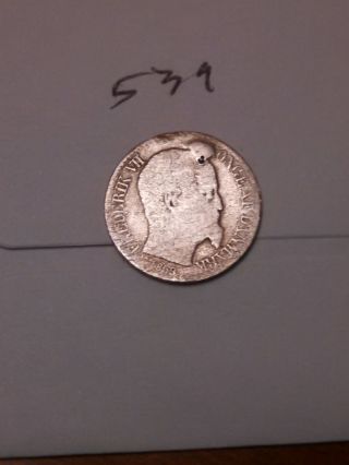Danish West Indies 1859 5 Cents Silver Km 65 photo