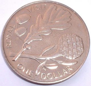 Unc 1981 Zealand - Royal Visit 1 Dollar Crown - Very Low Mintage 100k - Nr photo