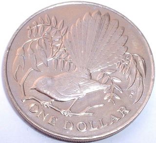 Unc 1980 Zealand - Fantail One Dollar Crown - Very Low Mintage 115k - Nr photo
