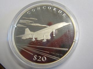 Commemorative Concord Jet Silver Coin - - 20 Grams.  999 Silver W/coa photo