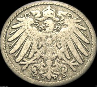 Germany - German Empire - German 1891a 5 Pfennig Coin - Vintage photo