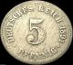 Germany - German Empire - German 1891a 5 Pfennig Coin - Vintage Germany photo 1