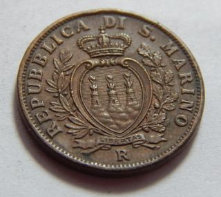 1938r San Marino (italy) Bronze 10 Centesimi Coin photo