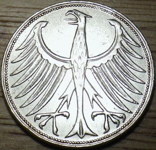 1951 - J German Silver 5 Mark - Larger Coin - Look photo