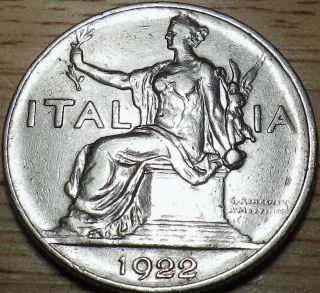 1922 Italy 1 Lira - Coin - Look photo