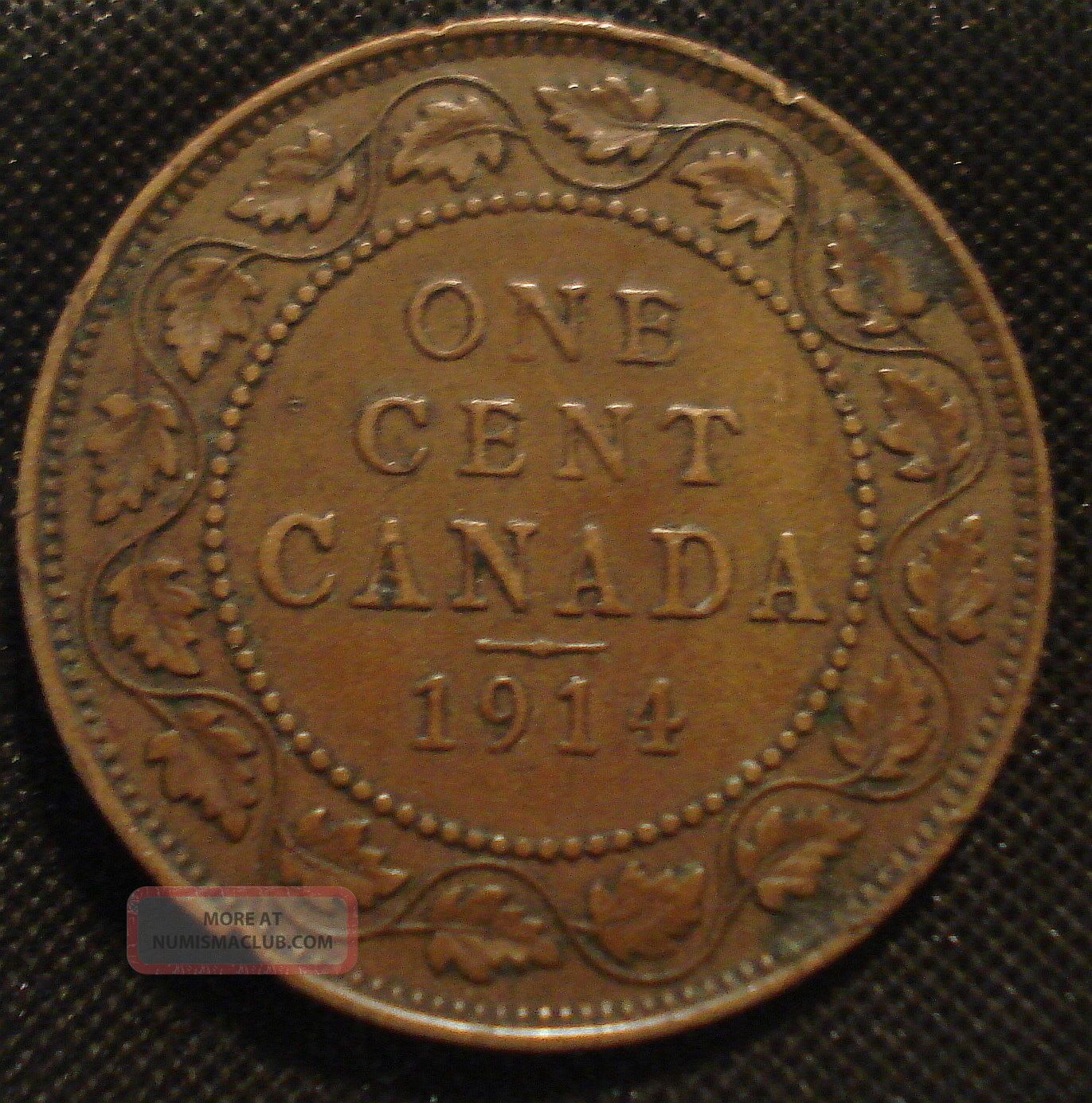 Canada 1914 George V Cent Collectable Grade Coin