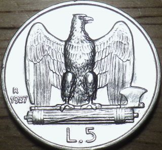 1927 Italy Silver 5 Lire - - Look photo