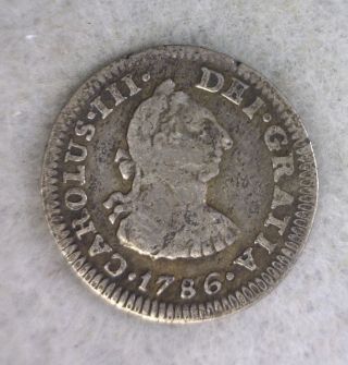 Mexico 1/2 Real 1786 Silver Coin (stock 0086) photo