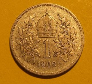 1902 Austria Silver Corona Antique Coin Vintage Franz Joseph Old Money Pre War photo