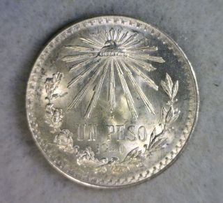 Mexico 1 Peso 1940 Unc Silver Coin (stock 1139) photo