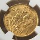 1914 Gold British Half Sovereign (uk) George V Ngc Unc Details Coins: World photo 1
