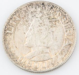 1933 Honduras One Lempira Silver Coin Au Philadelphia Almost Uncirculated Km 75 photo