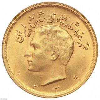 Mohammad Reza Pahlavi 1960 Gold 5 Pounds Rare. photo