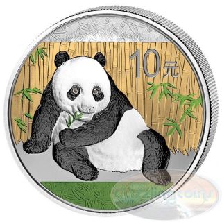 2015 Panda China 10 Y 1 Oz.  Silver Color Coin photo