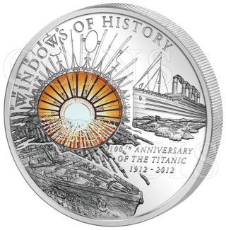 Cook Islands 2011 10$ 100 Years Of Titanic Disaster Windows Of History Silver photo
