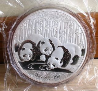 2013 Chinese Panda Large Silver Coin 1000g photo