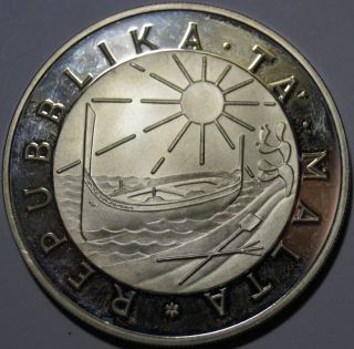 Malta - 5 Pounds 1981,  Proof,  Silver photo