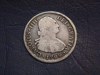Chile Circulated 1799 Da 2 Real Silver Coin.  Km 59 photo