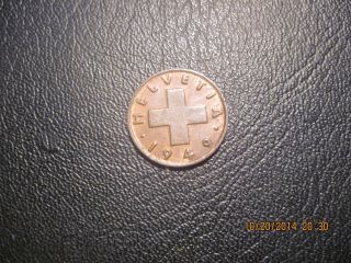 Swiss Helvetia 1 B Coin 1949 Circulated photo