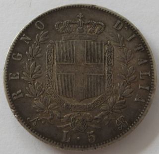 Italy 5 Lire 1864 photo