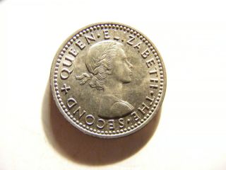 Zealand 3 Pence,  1956,  Choice Uncirculated photo