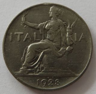 Italy 1 Lire,  1928r photo