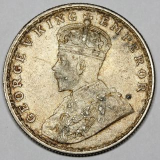1917 King George V India Silver One Rupee 1 Rupee Coin photo
