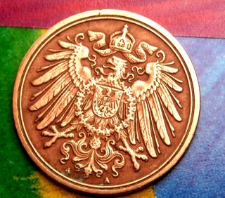 Xx - Rare 1911 - A German Empire Reich 1 Pfennig Copper Germany Coin Antique Ww1 Era photo