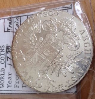 Austria 1780 Thaler - Silver Coin - Maria Theresa Restrike photo