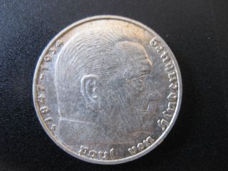 Germany: Third Reich 1937j 2 Reichmark,  Silver Coin photo