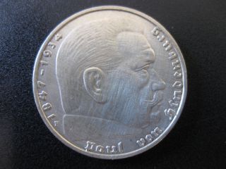 Germany: Third Reich 1937f 2 Reichmark,  Silver Coin photo