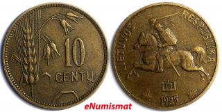 Lithuania Aluminum - Bronze 1925 10 Centu 21mm Km 73 photo