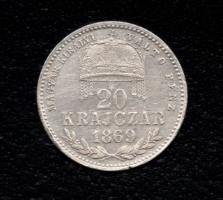 Silver 20 Kreuzer /hungary - Austria/ Extra / 1869 K - B/ Lowest Starting Price photo