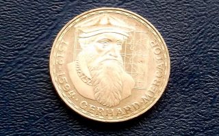 Silver 1969 - F 5 Mark Gerhand Mercator Germany Lustrous Unc Coin 257 photo