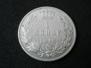 Serbia,  Kingdom,  1 Dinar,  1912,  Silver photo