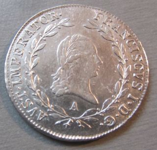 Austria - 20 Kreuzer - 1810 - Km 2141 - Rare Silver Coin photo
