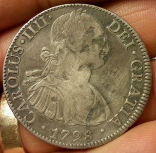 Mexico 1798 8 Reales Carolus Mo Fm Silver Mexican Coin photo