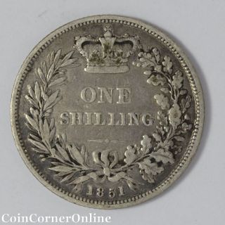 1851 Great Britain Silver Shilling (ccx3909) photo