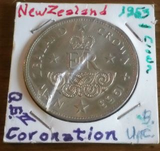 Zealand 1953 Queen Elizabeth The Second Coronation Crown Coin Unc photo