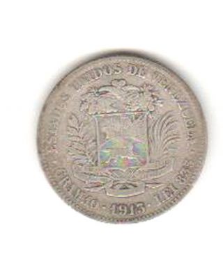 Venezuela 1913 Fine Silver Coin photo